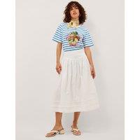 Monsoon Jersey Embroidered Lemon Striped T-Shirt Blue