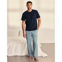 Chelsea Peers Pure Cotton Short Sleeve Pyjama Set Green Mix