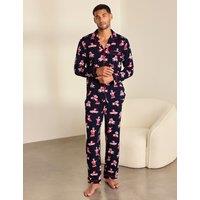 Chelsea Peers Family Christmas Santa Print Pyjama Set Navy Mix