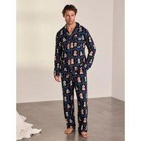 Chelsea Peers Family Christmas Dog Print Pyjama Set Navy Mix