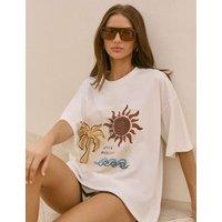 4th & Reckless Pure Cotton Printed T-Shirt White