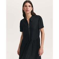 Finery London Zip Up Midi Shirt Dress Black