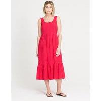 Finery London Cotton Blend Gingham Midi Waisted Dress Pink Mix