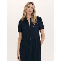 Finery London Zip Up Midi Shirt Dress Navy