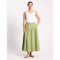 Albaray Striped Midi Tiered Skirt Green Mix