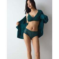 Triumph Amourette Maxi Lace Trim High Waisted Knickers Dark Green