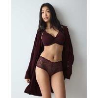 Triumph Amourette Maxi Lace Trim High Waisted Knickers Burgundy
