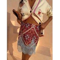 Never Fully Dressed Tile Mini Maeva Skirt Brown Mix