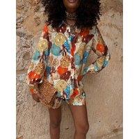 Never Fully Dressed Marley Shirt in Shell Print Cream Mix