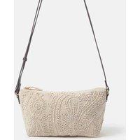 ACCESSORIZE Pure Cotton Crochet Cross Body Bag Cream