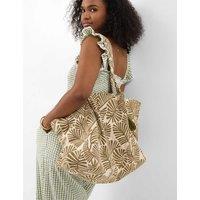 ACCESSORIZE Palm Print Weekend Bag Khaki Mix