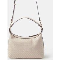 ACCESSORIZE Woven Handheld Grab Bag Cream