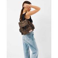 ACCESSORIZE Canvas Leopard Print Backpack Brown Mix