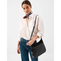 ACCESSORIZE Leather Curved Messenger Bag Black