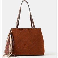 ACCESSORIZE Faux Suede Tote Bag Tan