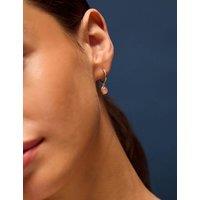 ACCESSORIZE 14ct Gold Plated Rose Quartz Drop Earrings Gold