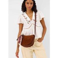 ACCESSORIZE Suedette Scarf Cross Body Bag Tan