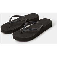 ACCESSORIZE Sparkle Flatform Flip Flops Black