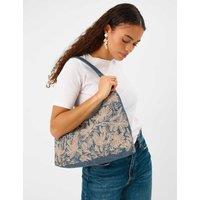 ACCESSORIZE Denim Embroidered Shoulder Bag Blue