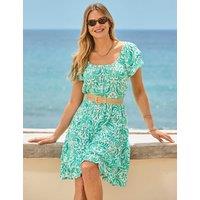 SOSANDAR Paisley Scoop Neck Belted Dress Green Mix