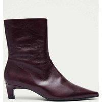 Alohas Ambar Rift Leather Pointed Ankle Boots Burgundy