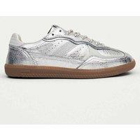 Alohas Tb.490 Leather Metallic Trainers Silver