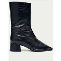 Alohas Berlin Rift Leather Block Heel Ankle Boots Black