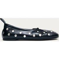 Alohas Rosalind All Studs Leather Flat Ballet Pumps Black