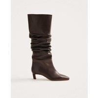 Alohas Kalila Leather Kitten Heel Boots Brown