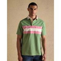 Joules Pure Cotton Colour Block Polo Shirt Green Mix