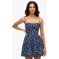 Superdry & Co Cotton Rich Strappy Corset Mini Cami Dress Navy