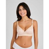 JoJo Maman Bb Lace Trim T-Shirt Maternity Nursing Bra (B-F) Natural