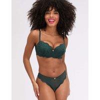 Boux Avenue Emma Lace Thong Dark Green