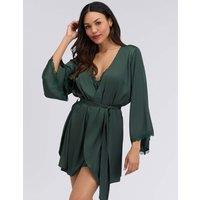 Watchshop Satin Tie Robe Dark Green