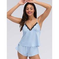 Boux Avenue Satin Cami Shortie Set Blue Mix