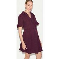 Jigsaw Pure Cotton Collared Mini Tea Dress Purple