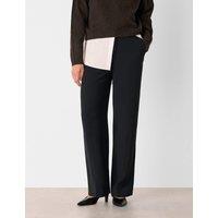 Whistles Crepe Relaxed Straight Trousers Black