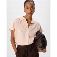 Whistles Nicola Textured Shirt Light Pink Mix
