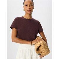 Whistles Pure Cotton Crew Neck T-Shirt Plum