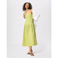 Whistles Linen Blend Waisted Midi Dress Green