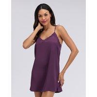 Boux Avenue Daisy Satin Lace Chemise Plum