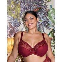 Elomi Tiernie Lace Wired Plunge Bra (DD-K) Dark Red