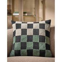 MADE Boucl Checkerboard Cushion Black Mix