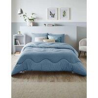 Night Lark Linen Print 4.5 Tog Coverless Duvet Light Blue