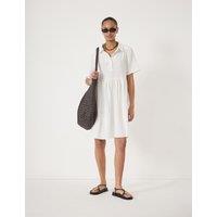 HUSH Pure Cotton Mini Shirt Dress White