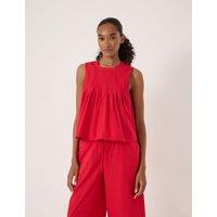 HUSH Pure Cotton Pintuck Top Red