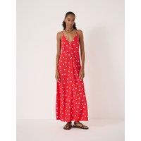 HUSH Polka Dot V-Neck Maxi Slip Dress Red Mix