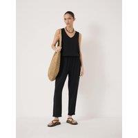 HUSH Jersey Sleeveless Cropped Jumpsuit Black