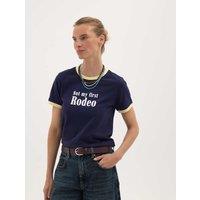 HUSH Pure Cotton Not My First Rodeo Ringer Tee Dark Navy Mix