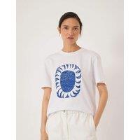 HUSH Pure Cotton Printed T-Shirt White Mix